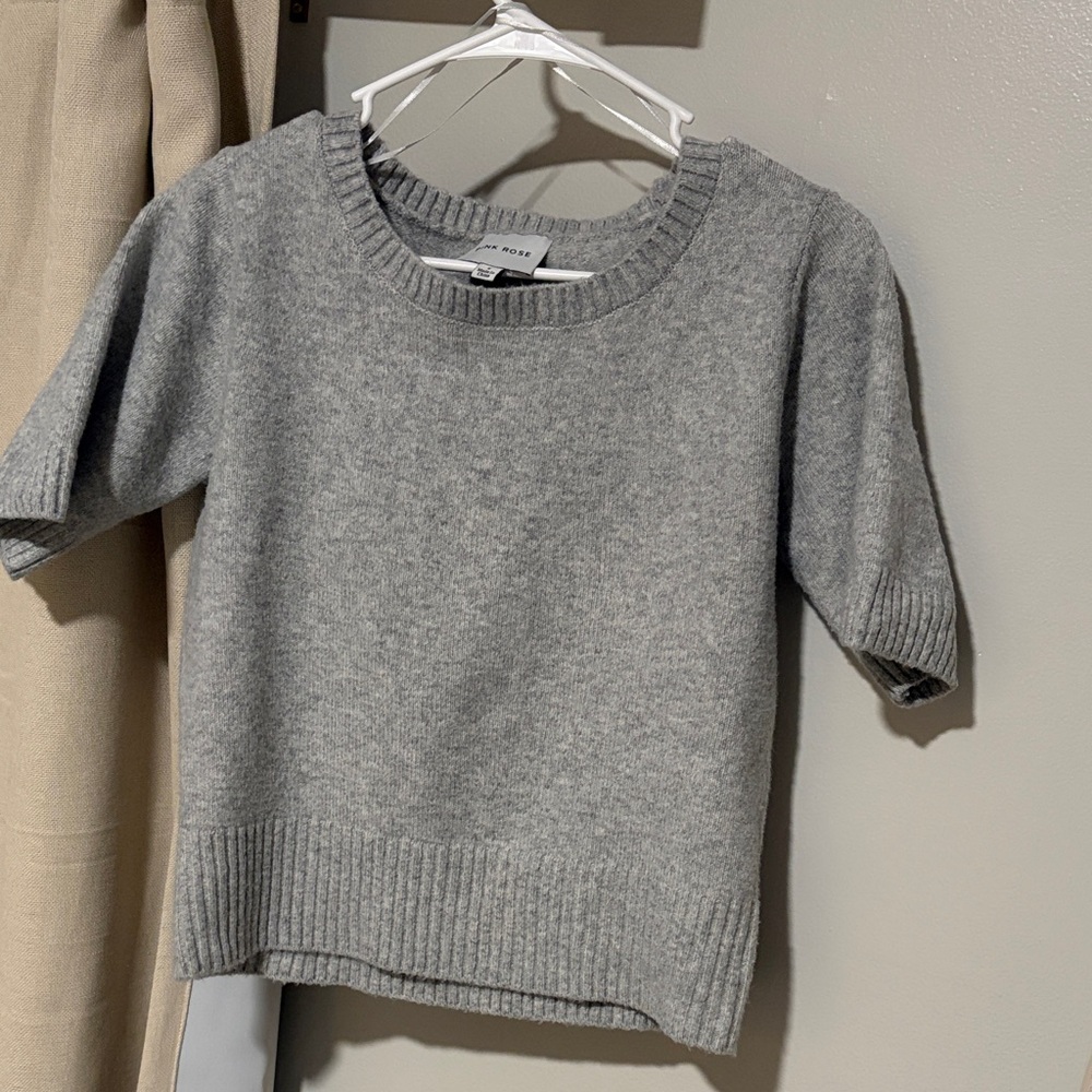 Pink Rose Heather Gray Women's Sweater